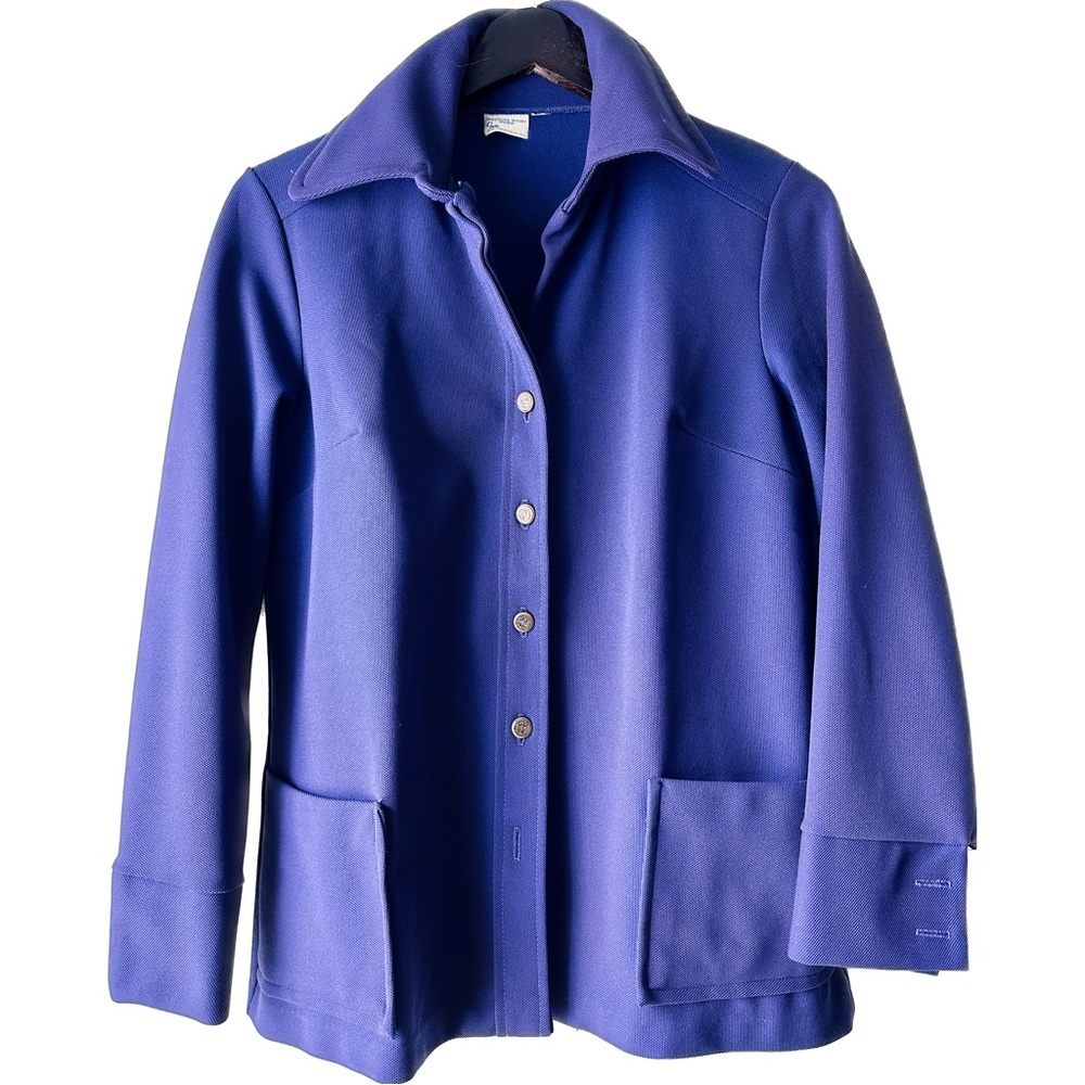 1960s-1970s 60s Sears Roebuck and Co USA Work Pointy Collar Jacket Perma Press